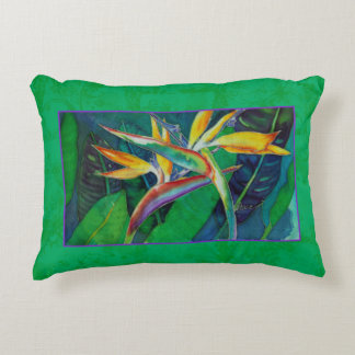 Bird of Paradise Watercolor Decorative Cushion