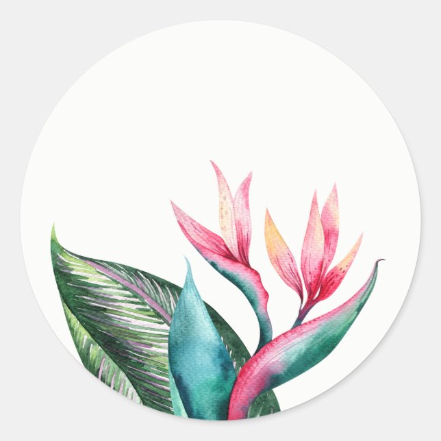 Bird of Paradise Wedding Favour Stickers (Front)
