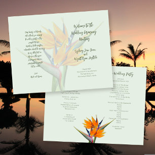 Bird of Paradise Wedding Program Template