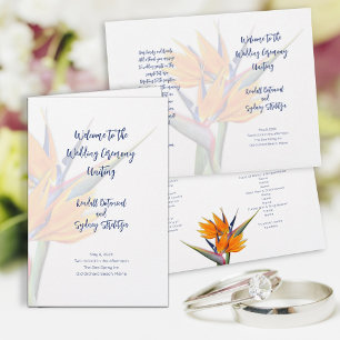 Bird of Paradise Wedding Program Template
