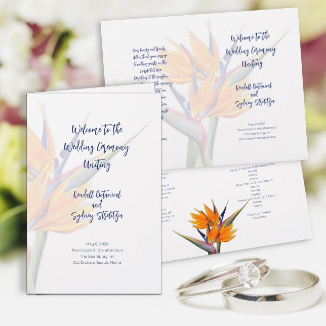Bird of Paradise Wedding Program Template (Creator Uploaded)