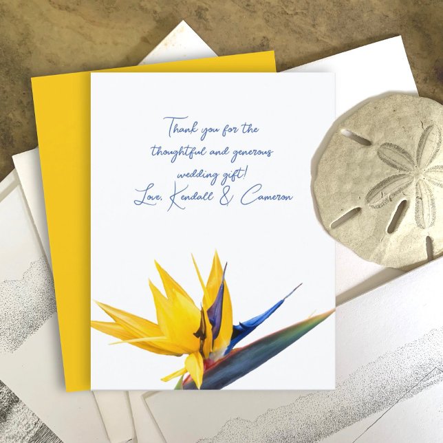 Bird-of-paradise Wedding Thank You Message Card (Creator Uploaded)