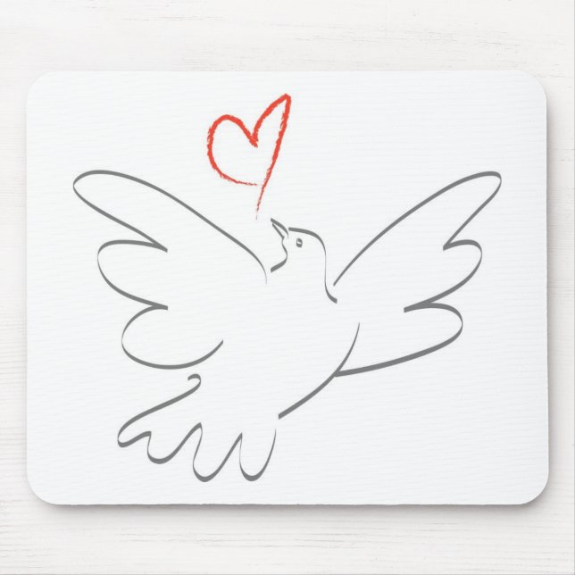 Bird of Peace and Heart Mouse Pad (Front)