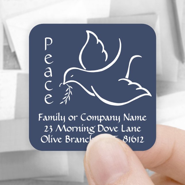 Bird of Peace Dove Navy Blue Return Address Labels (Creator Uploaded)
