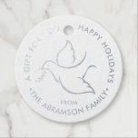 Bird of Peace Modern Minimalist Dove White Holiday Favour Tags<br><div class="desc">Wish family and friends the simple gift of peace for the holidays with these elegant white and silver real foil holiday gift tags. All text on this template is easy to customise to include any wording, such as Merry Christmas, Happy Holidays, Happy Hannukkah, Seasons Greetings, New Year Cheers etc. On...</div>