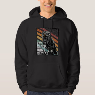 Bird Of Prey Raptor Eat Sleep Hunt Repeat Burrowin Hoodie