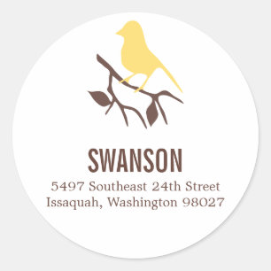 Bird on a Branch Address Label