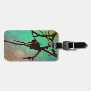 Bird On A Branch -Aqua N Pink Luggage Tag