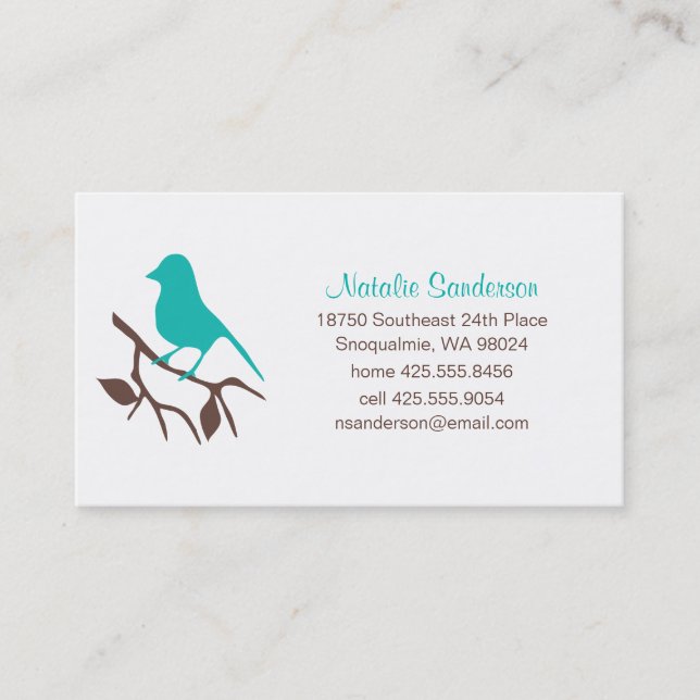 Bird on a Branch Calling Card (Front)