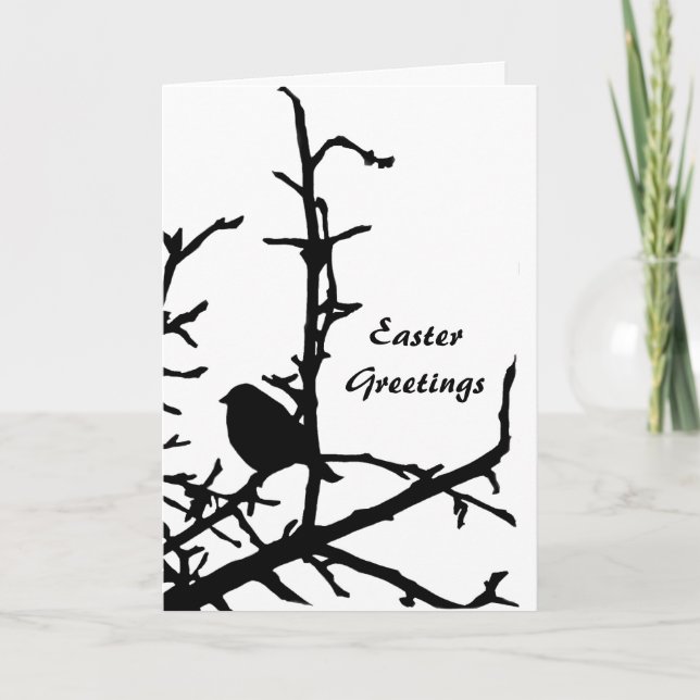 Bird on a Branch Easter Holiday Card (Front)
