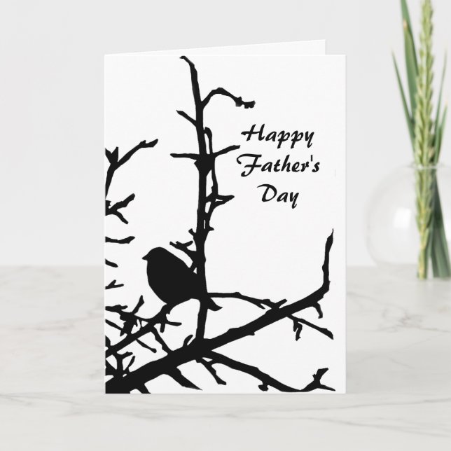 Bird on a Branch Fathers Day Card (Front)