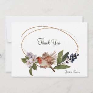 Bird on a Branch Personalised Stationery Thank You Card