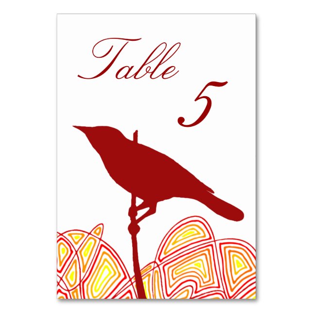 Bird on a Branch Table Number (Back)