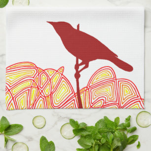 Bird on a Branch Tea Towel