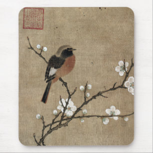 Bird on a Flowering Branch Mouse Pad
