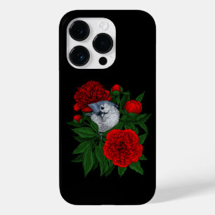Bird on a red peony bouquet Case-Mate iPhone 14 pro case