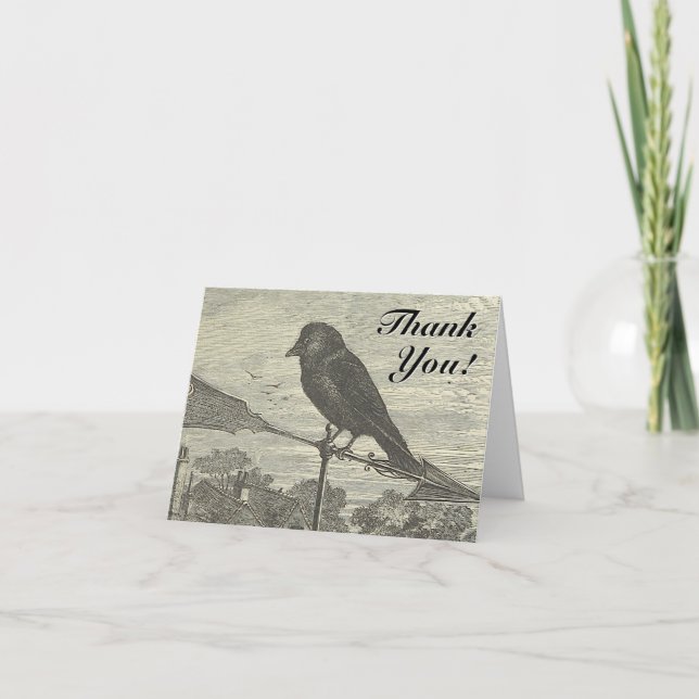Bird on a Wind Vane "Thank You!" Greeting Card (Front)