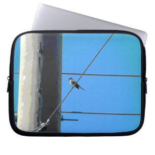 Bird on a Wire on a Pole Laptop Sleeve