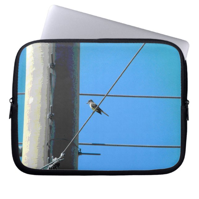 Bird on a Wire on a Pole Laptop Sleeve (Front)
