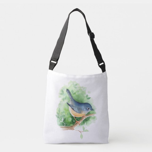 Bird on branch crossbody bag (Front)