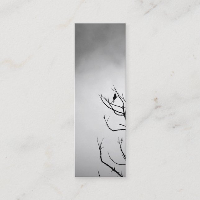 Bird on Branches Bookmark Mini Business Card (Front)