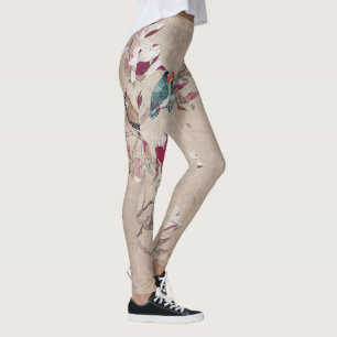 bird on leaf leggings