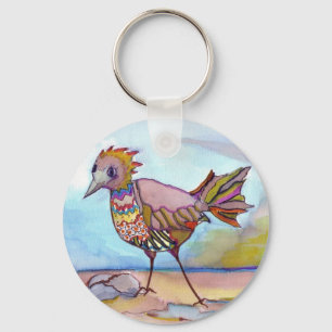 Bird on the beach key ring
