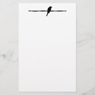 Bird on Wire/ Silhouette in B&W Stationery