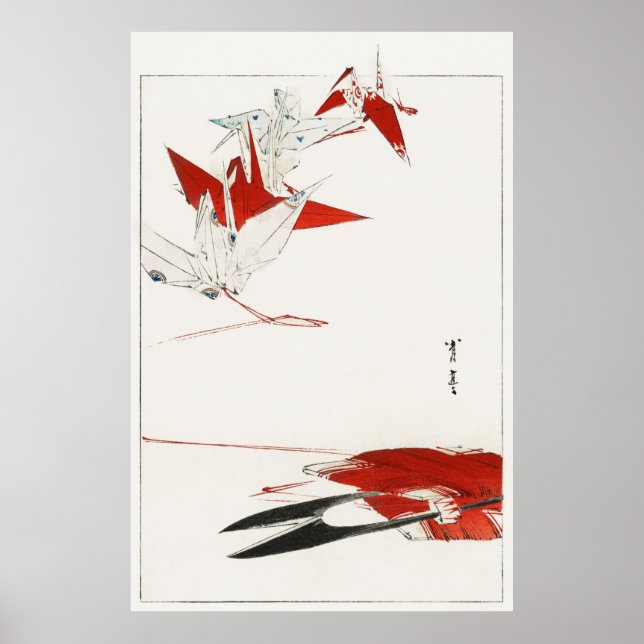 Bird Origami  from Bijutsu Sekai (1893-1896) by Wa Poster (Front)