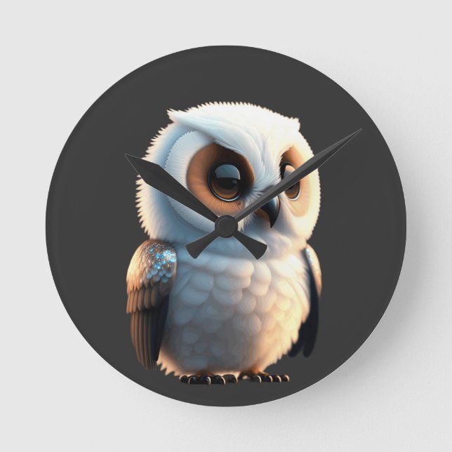 Bird, Owl Round Clock (Front)