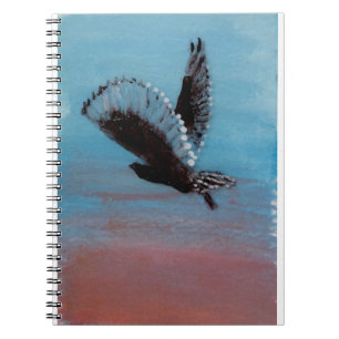Bird Painting Sunrise Owl Spiral Notebook