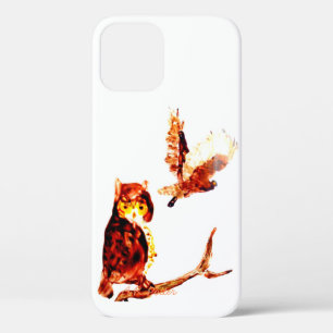 Bird Painting Tawny Brown Owls iPhone 12 Case