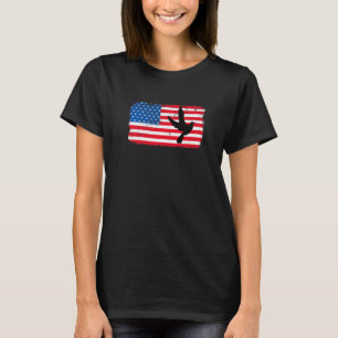 Bird Patriotic American 4th Of July Usa Flag Retr T-Shirt