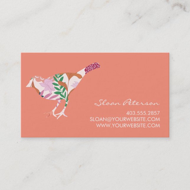 Bird Pattern Business Card (Front)