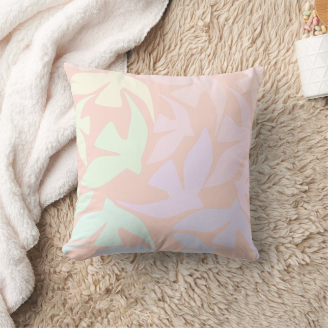 Bird Pattern Colourful Pastel Kids Room Pillow  (Blanket)