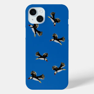 Bird Pattern Flying Puffins Custom Colour iPhone 15 Mini Case