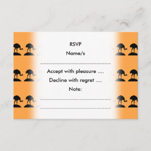 Bird Pattern in Black and Orange. RSVP Card