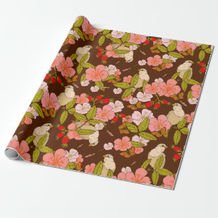 Bird pattern wrapping paper