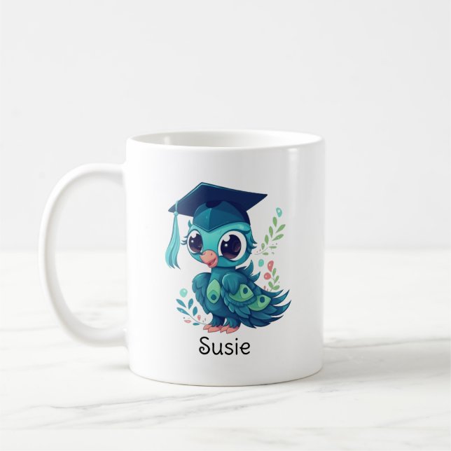 Bird Personalised Kindergarten Graduate Coffee Mug (Left)