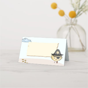 Bird Pirate Treasure Birthday Party Place Card