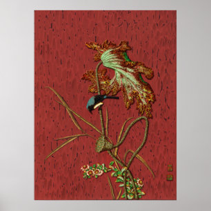 Bird & Plant Janpanese Ornamental Art Poster