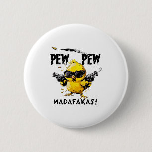 Bird Print Relax Fit Swea - Uni-adults - White - S 6 Cm Round Badge