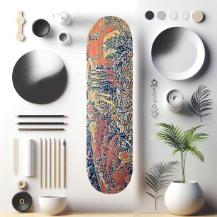 Bird’s Eye View Fiery Orange Fall Scenery Pathways Skateboard