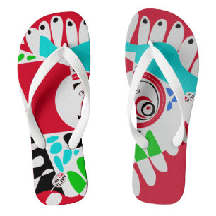 Bird’s Nest - Crimson Red Grey Jandals