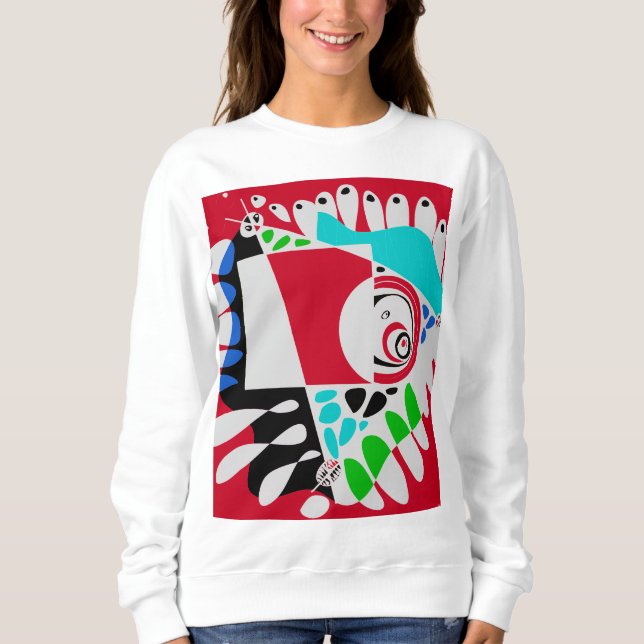 Bird’s Nest - Crimson Red Grey Sweatshirt (Front)