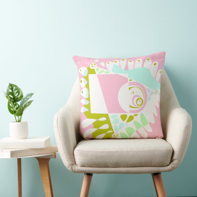 Bird’s Nest - Flamingo Pink White  Cushion (Chair)