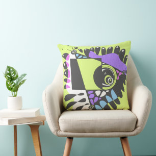 Bird’s Nest - Lime Black Cushion