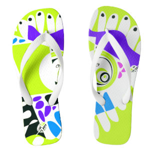 Bird’s Nest - Lime Green White Jandals