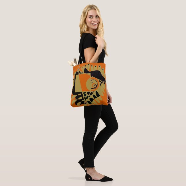 Bird’s Nest - Orange Olive Tote Bag (On Model)