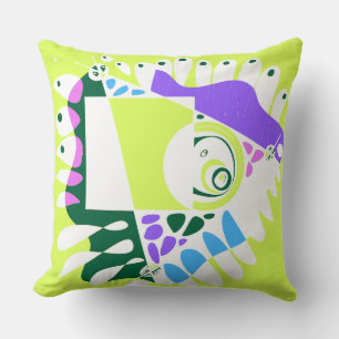 Bird’s Nest - Pastel Green White Throw Pillow